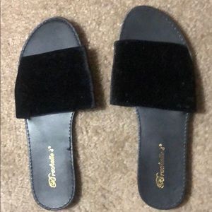 Black Velvet Slides/ Never Been Worn